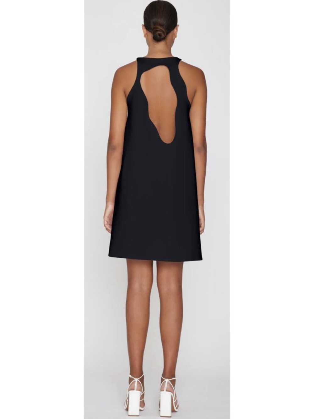 ELAINE HERSBY Juana Dress Black Cotton Jersey One Size Minimalist Avant Garde